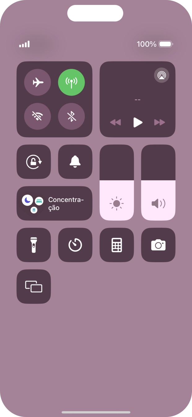 Prima o ícone de perfil para ativar ou desativar o perfil silencioso.