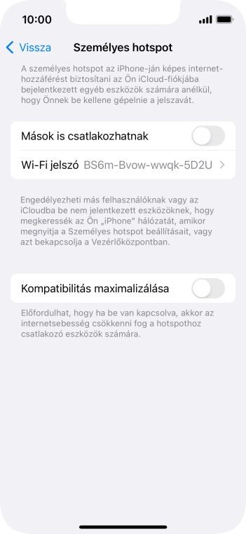Kattints a Wi-Fi jelszó mezőre, és írd be a kívánt jelszót.