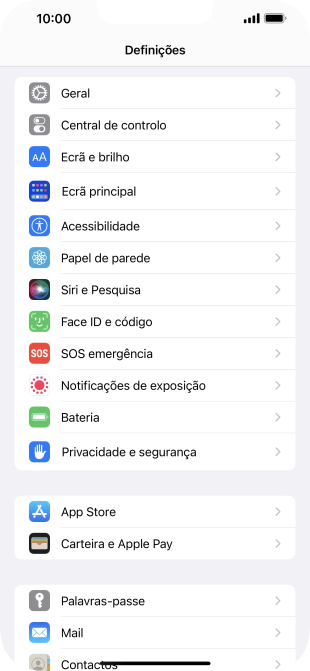 Prima Ecrã e brilho.