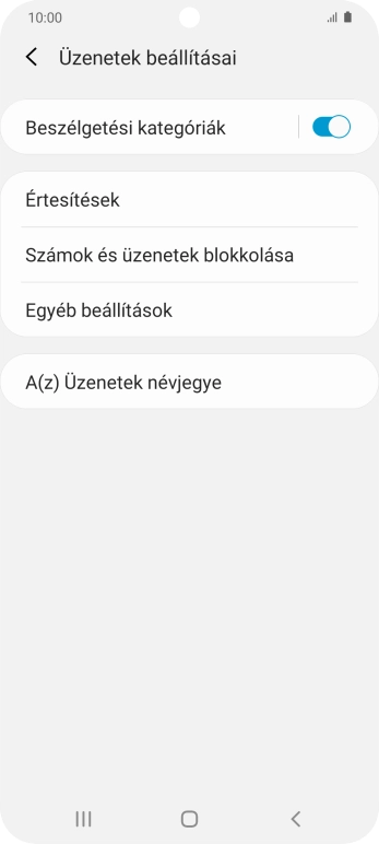 Válaszd az Egyéb beállítások lehetőséget.