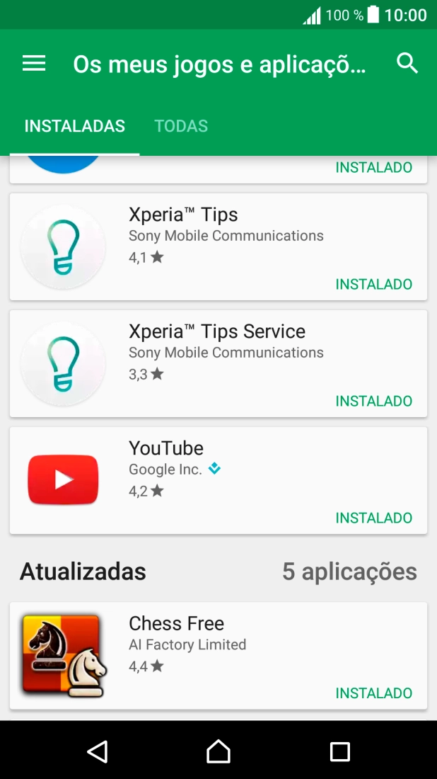 Prima a app pretendida.