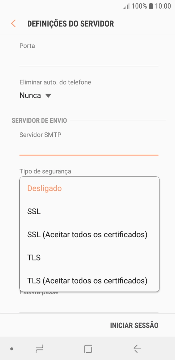 Prima TLS para ativar a função.
