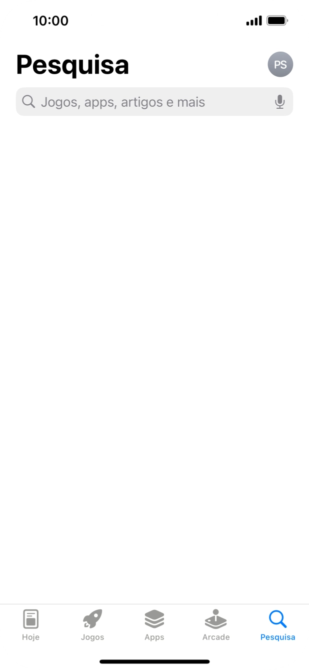 Prima o campo de pesquisa e introduza o nome ou categoria da app pretendida.