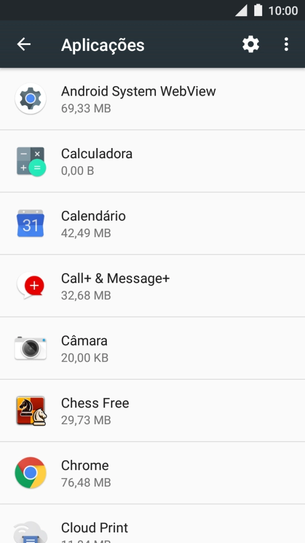 Prima a app pretendida.