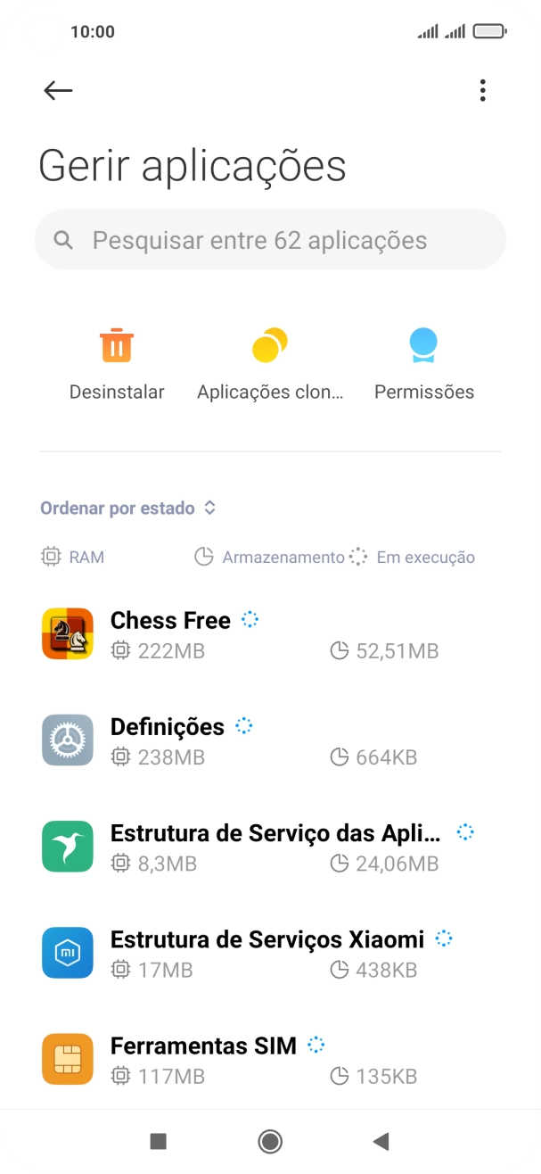 Prima a app pretendida.