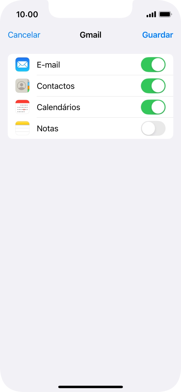Se o ecrã mostrar esta imagem, a sua conta foi identificada e configurada automaticamente. Siga as indicações no ecrã para introduzir informações adicionais e concluir a configuração.