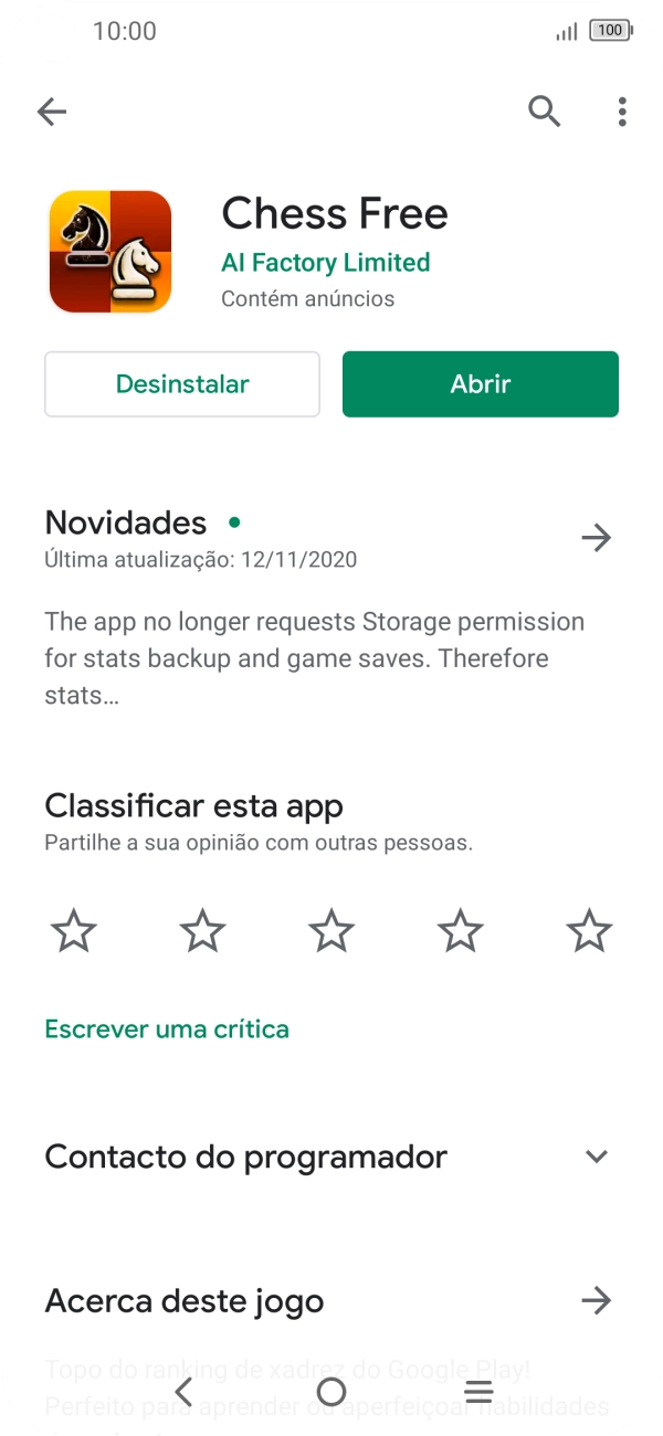 Prima a tecla de início para terminar e voltar ao ecrã inicial.