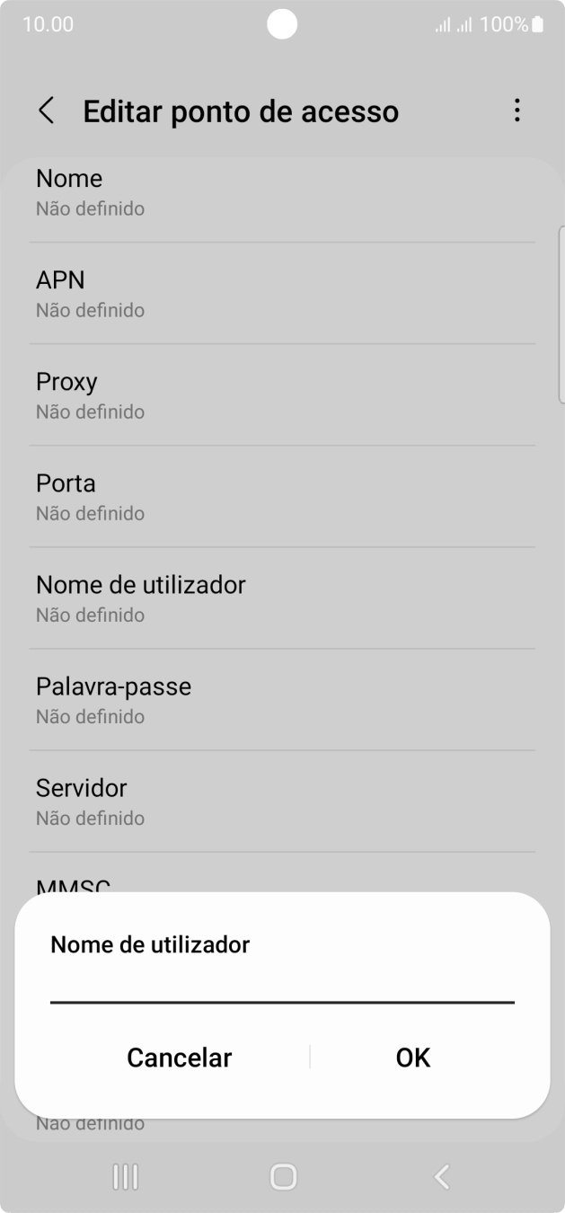 Introduza vodafone e prima OK.