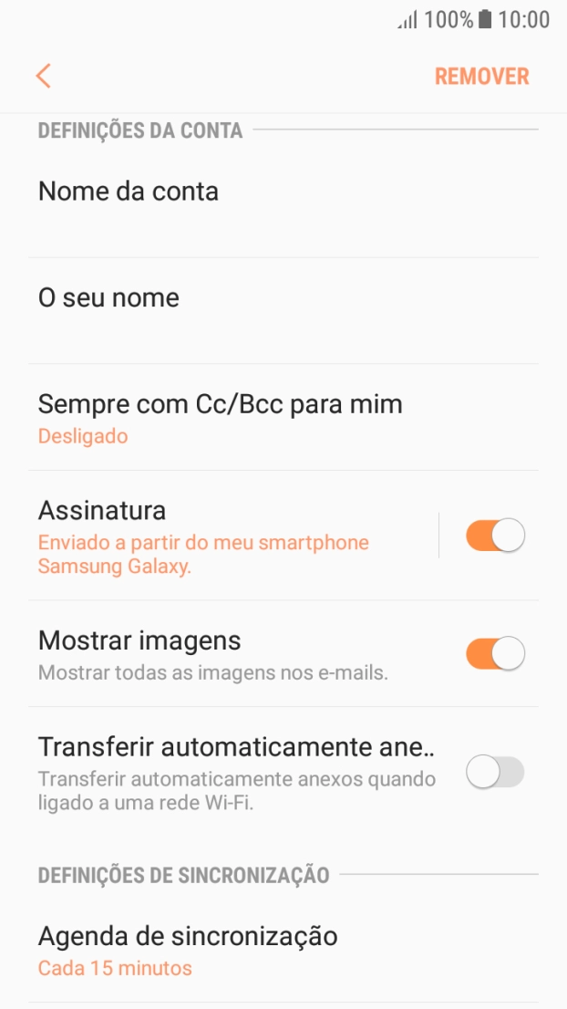 Prima Agenda de sincronização.