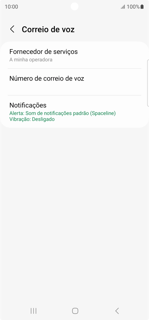 Prima Número de correio de voz.