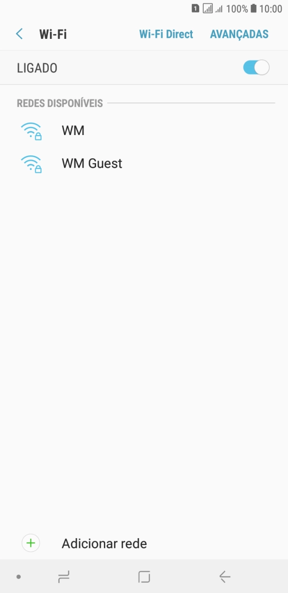 Prima a rede Wi-Fi pretendida.
