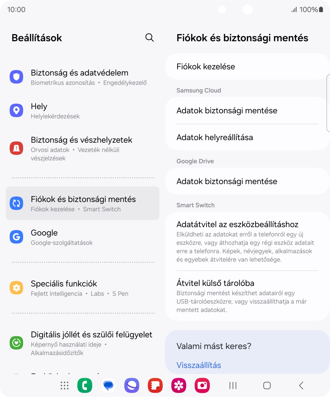 Válaszd a Fiókok kezelése lehetőséget.