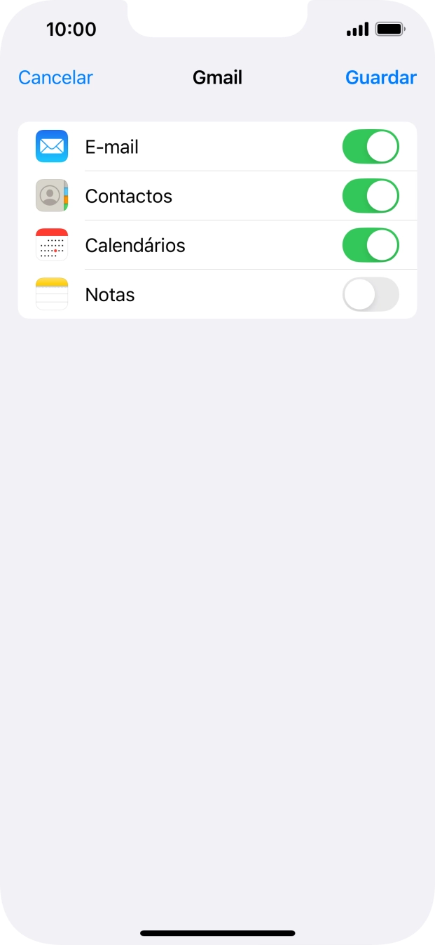 Se o ecrã mostrar esta imagem, a sua conta foi identificada e configurada automaticamente. Siga as indicações no ecrã para introduzir informações adicionais e concluir a configuração.