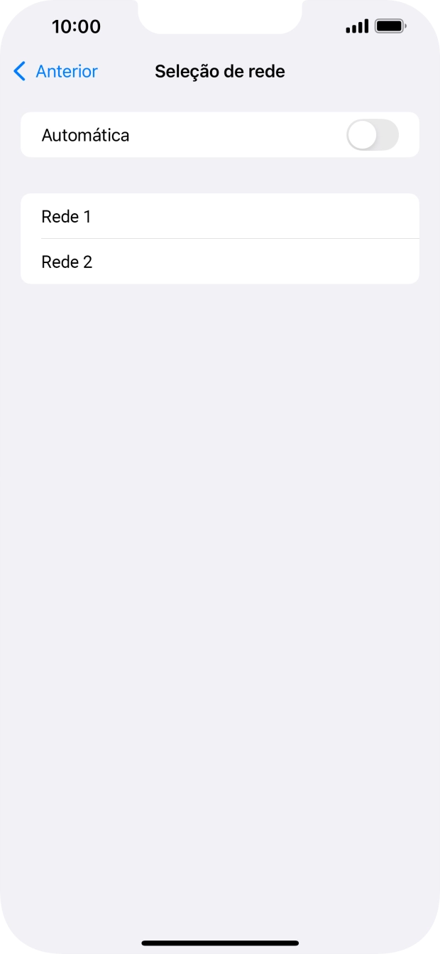 Se desativar a função, prima a rede pretendida.