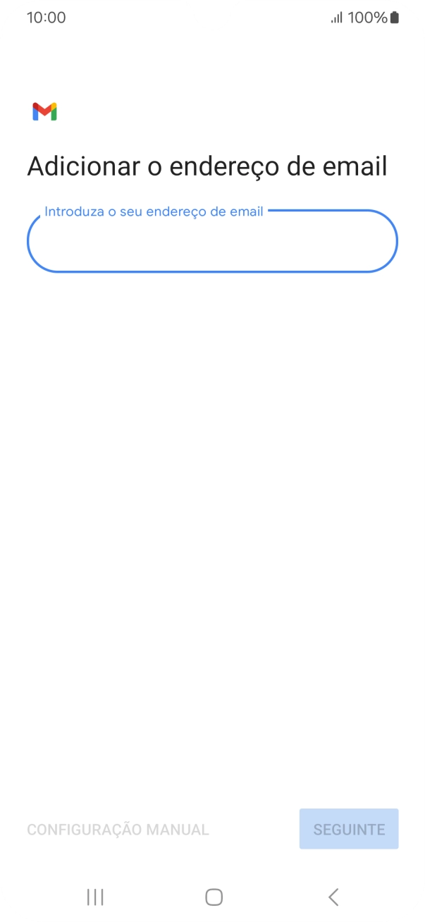 Prima Introduza o seu endereço de email e introduza o seu endereço de e-mail Vodafone.