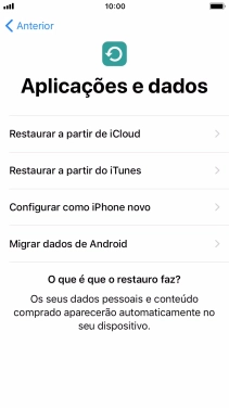 Prima Configurar como iPhone novo e siga as indicações no ecrã para terminar a ativação.