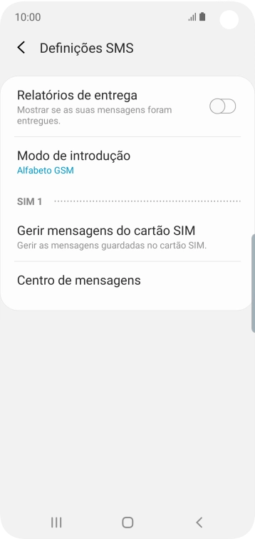 Prima Centro de mensagens.