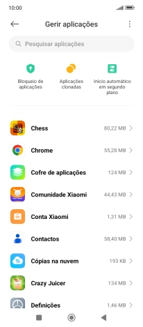 Prima a app pretendida.