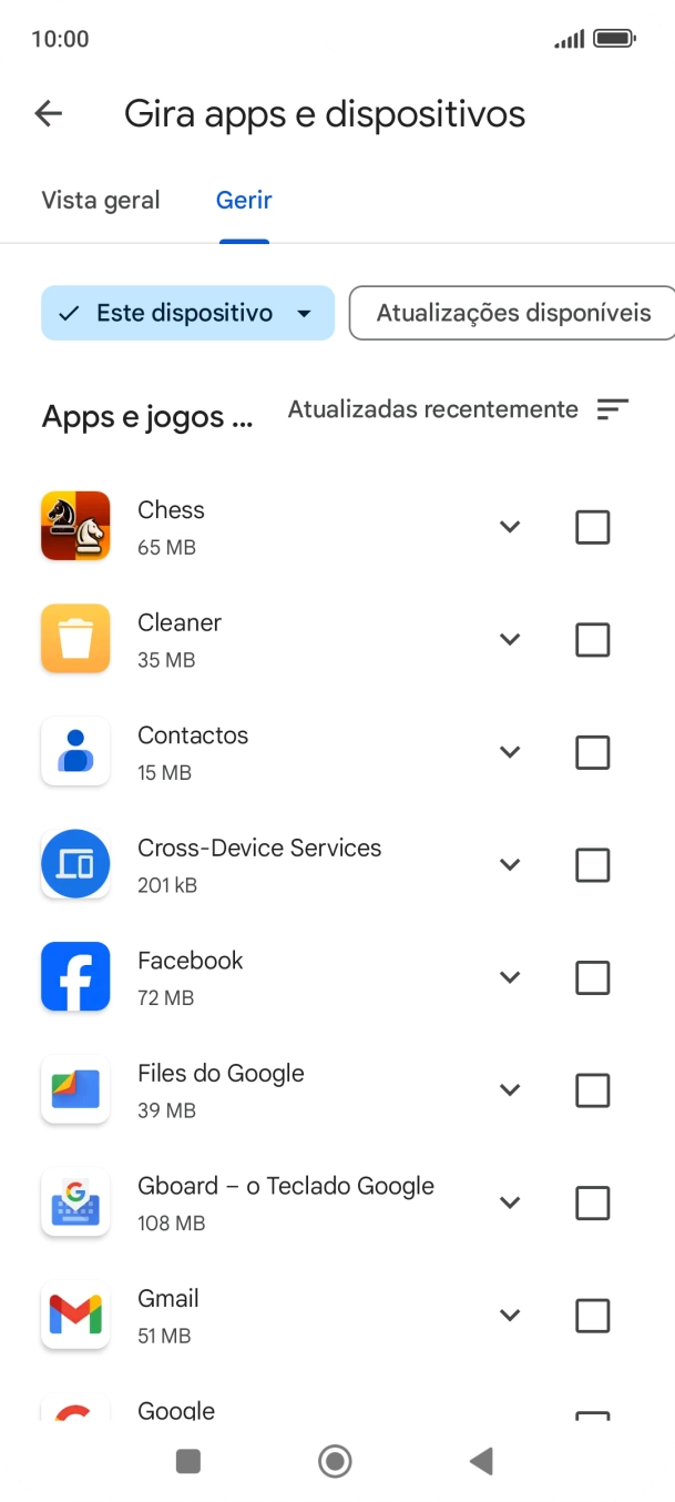 Prima a app pretendida.