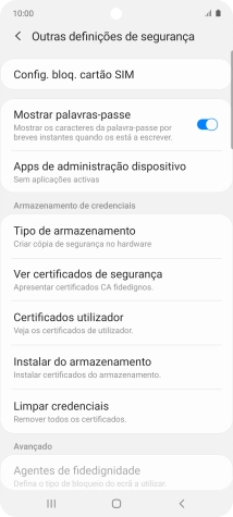 Prima Config. bloq. cartão SIM.