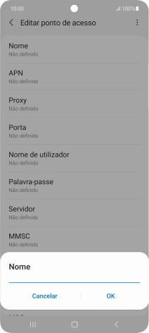 Introduza Vodafone MMS e prima OK.