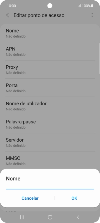 Introduza Vodafone MMS e prima OK.