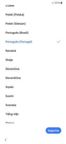 Prima o idioma pretendido.