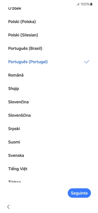 Prima o idioma pretendido.