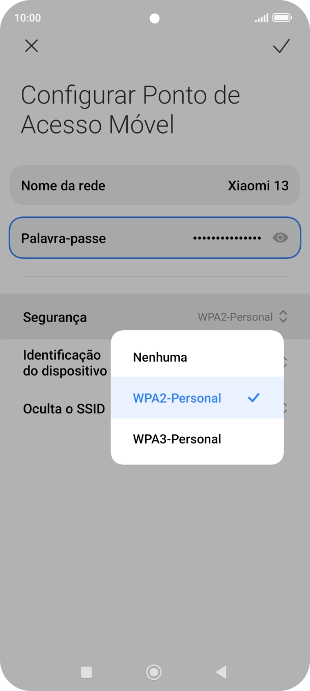 Prima WPA3-Personal para proteger o hotspot Wi-Fi com uma password.
