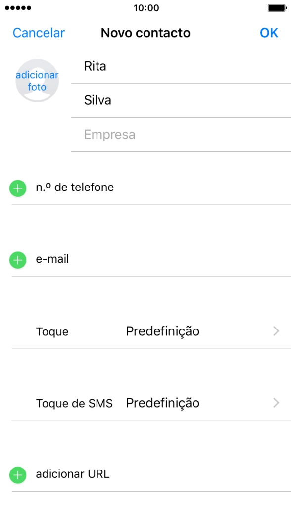 Prima n.º de telefone.