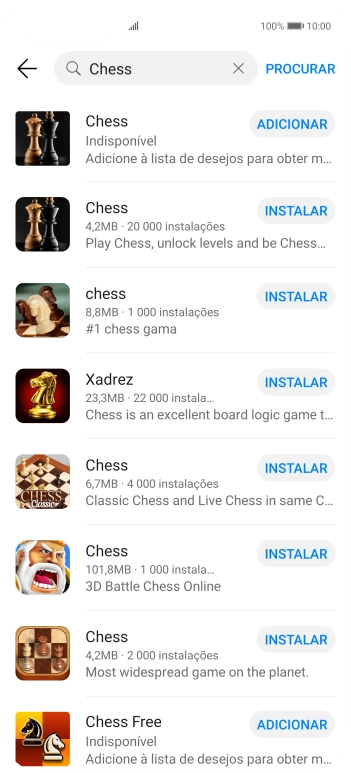 Prima a app pretendida.