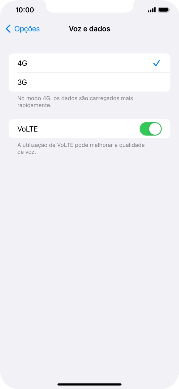 Prima o tipo de rede pretendido.