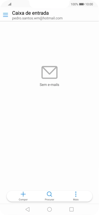 Se o ecrã mostrar esta imagem, a sua conta foi identificada e configurada automaticamente. Siga as indicações no ecrã para introduzir informações adicionais e concluir a configuração.
