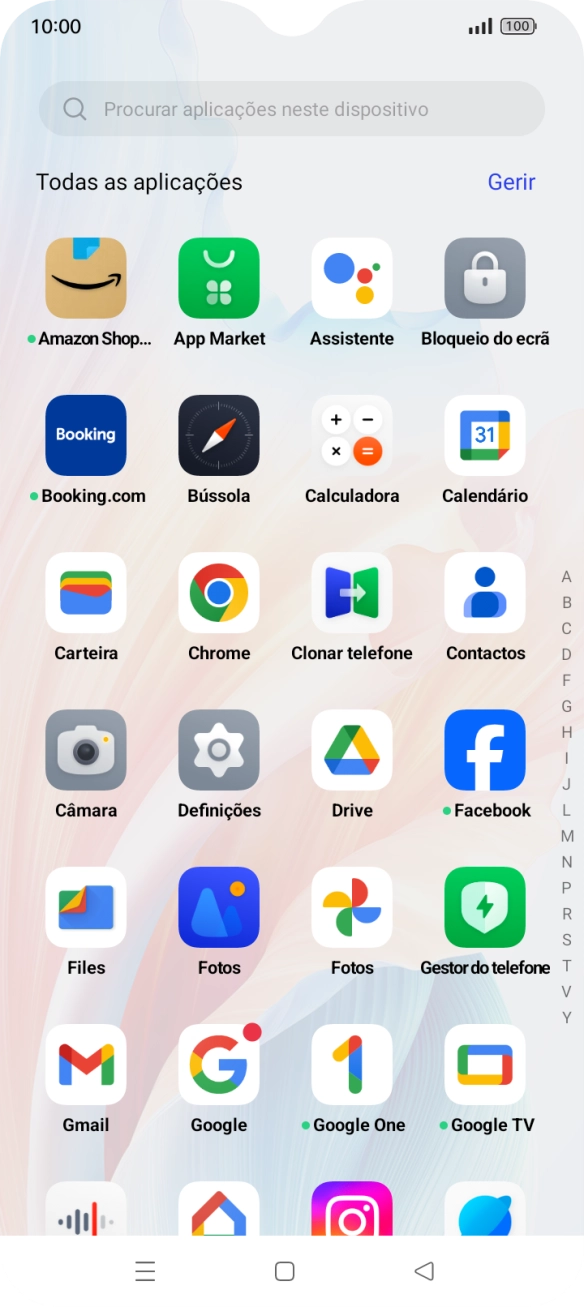 Prima Fotos e vá até à pasta pretendida.