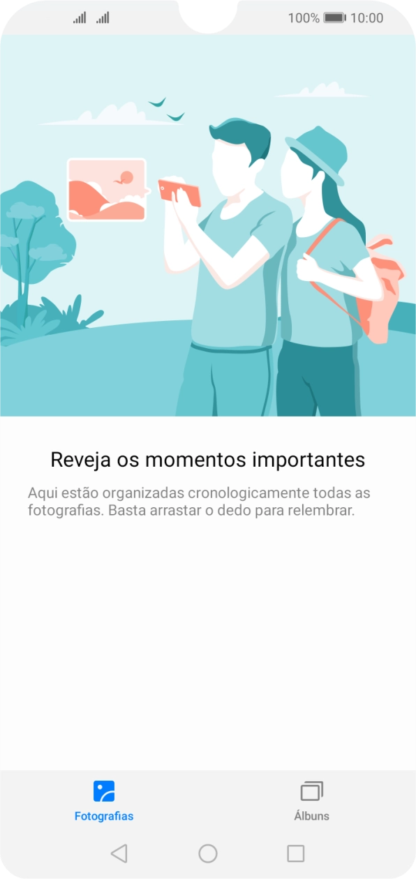 Prima Álbuns e vá até à pasta pretendida.