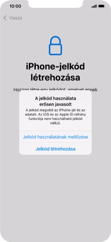 Ha kikapcsolod a funkciót, válaszd a Jelkód használatának mellőzése lehetőséget.