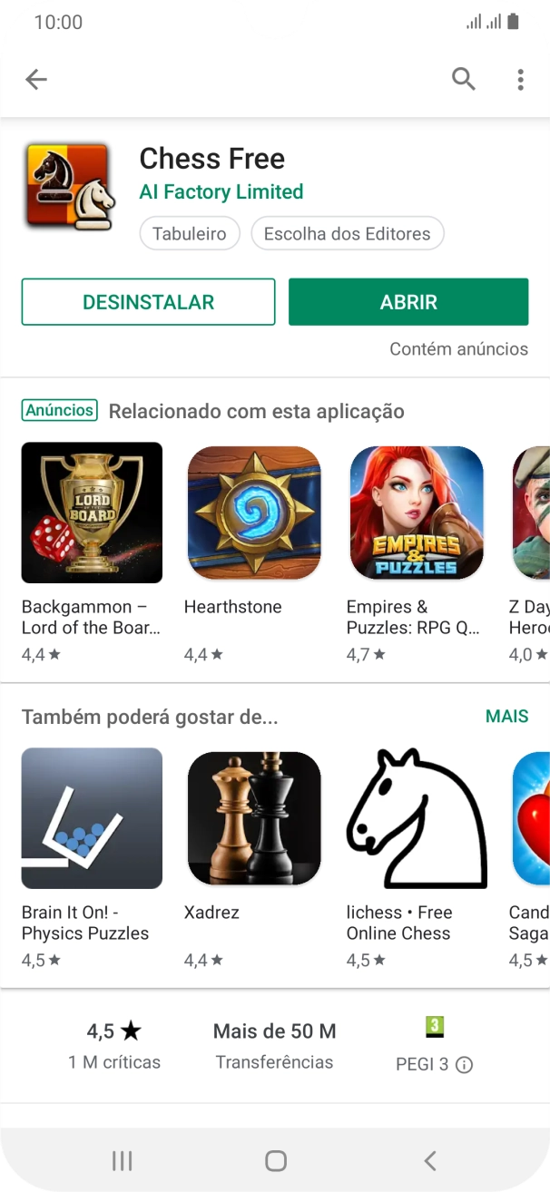 Prima a tecla de início para terminar e voltar ao ecrã inicial.