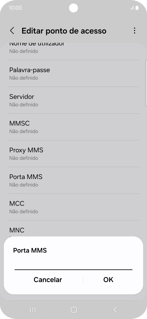 Introduza 80 e prima OK.