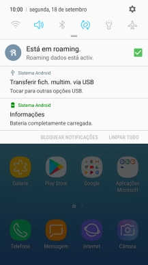 Prima o ícone de definições.