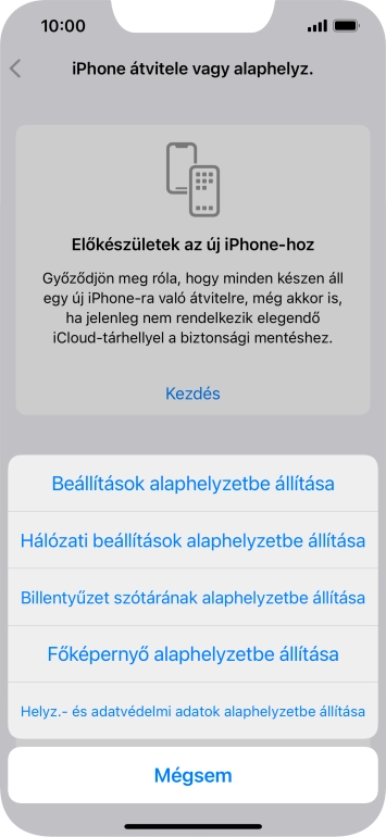 Válaszd a Beállítások alaphelyzetbe állítása lehetőséget.