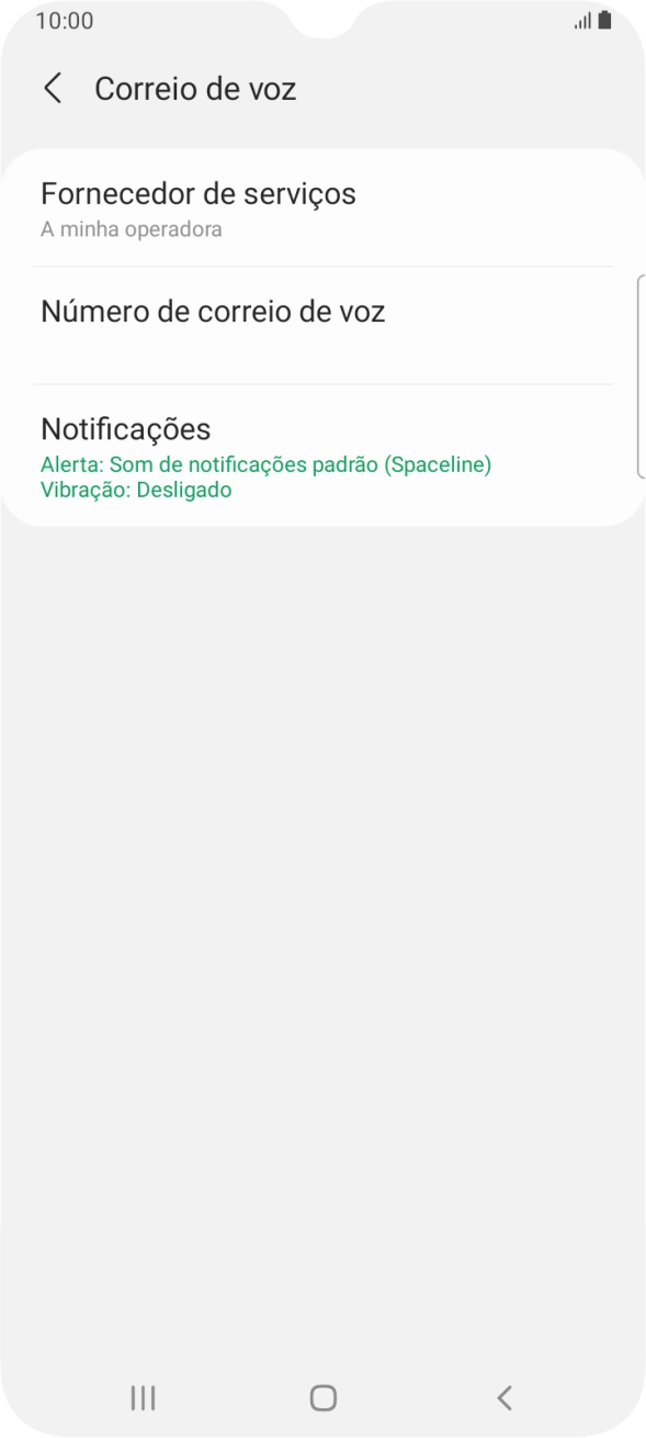 Prima Número de correio de voz.