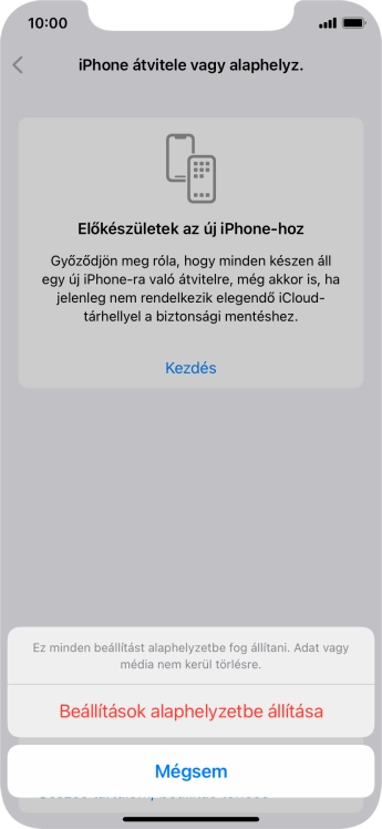 Válaszd a Beállítások alaphelyzetbe állítása lehetőséget.