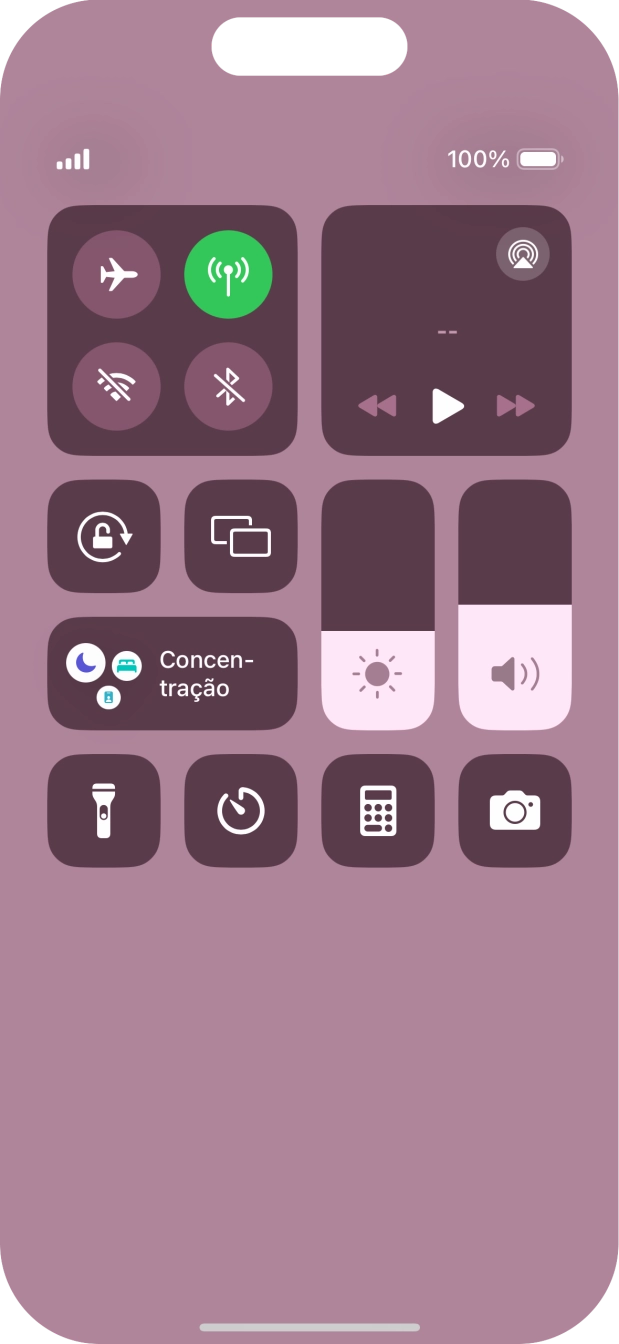 Prima o ícone de modo de voo para ativar ou desativar a função.