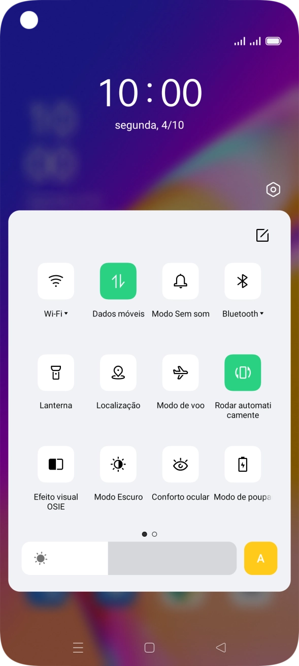 Prima o ícone de definições.