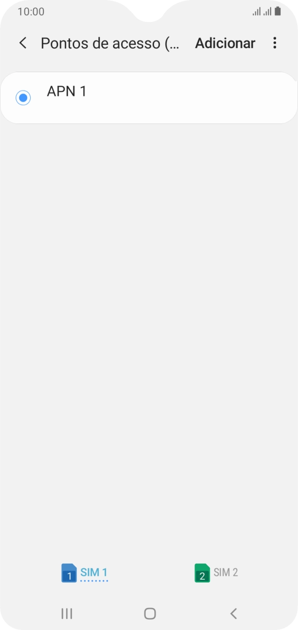 Prima o cartão SIM pretendido.