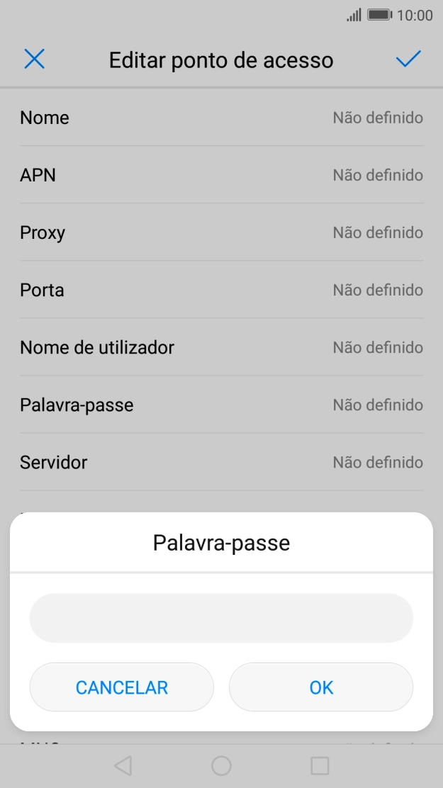 Introduza vodafone e prima OK.
