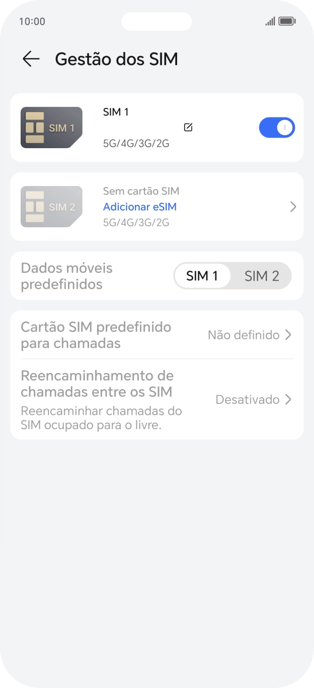 Prima Adicionar eSIM.