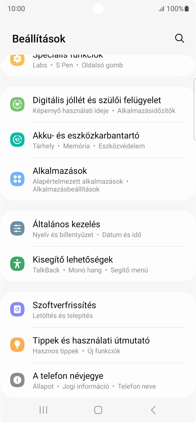Válaszd az Általános kezelés lehetőséget.