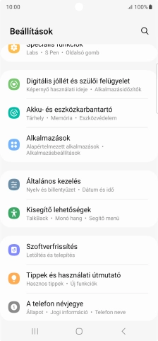 Válaszd az Általános kezelés lehetőséget.