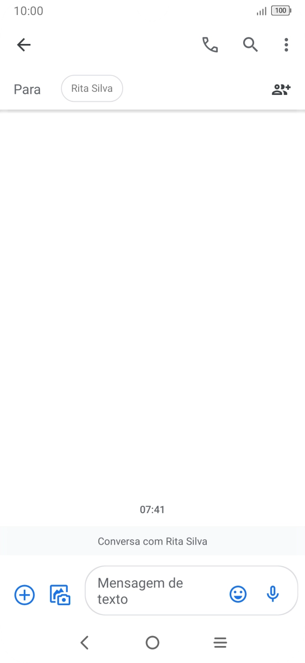 Prima o campo de escrita e escreva o texto da sua mensagem curta.